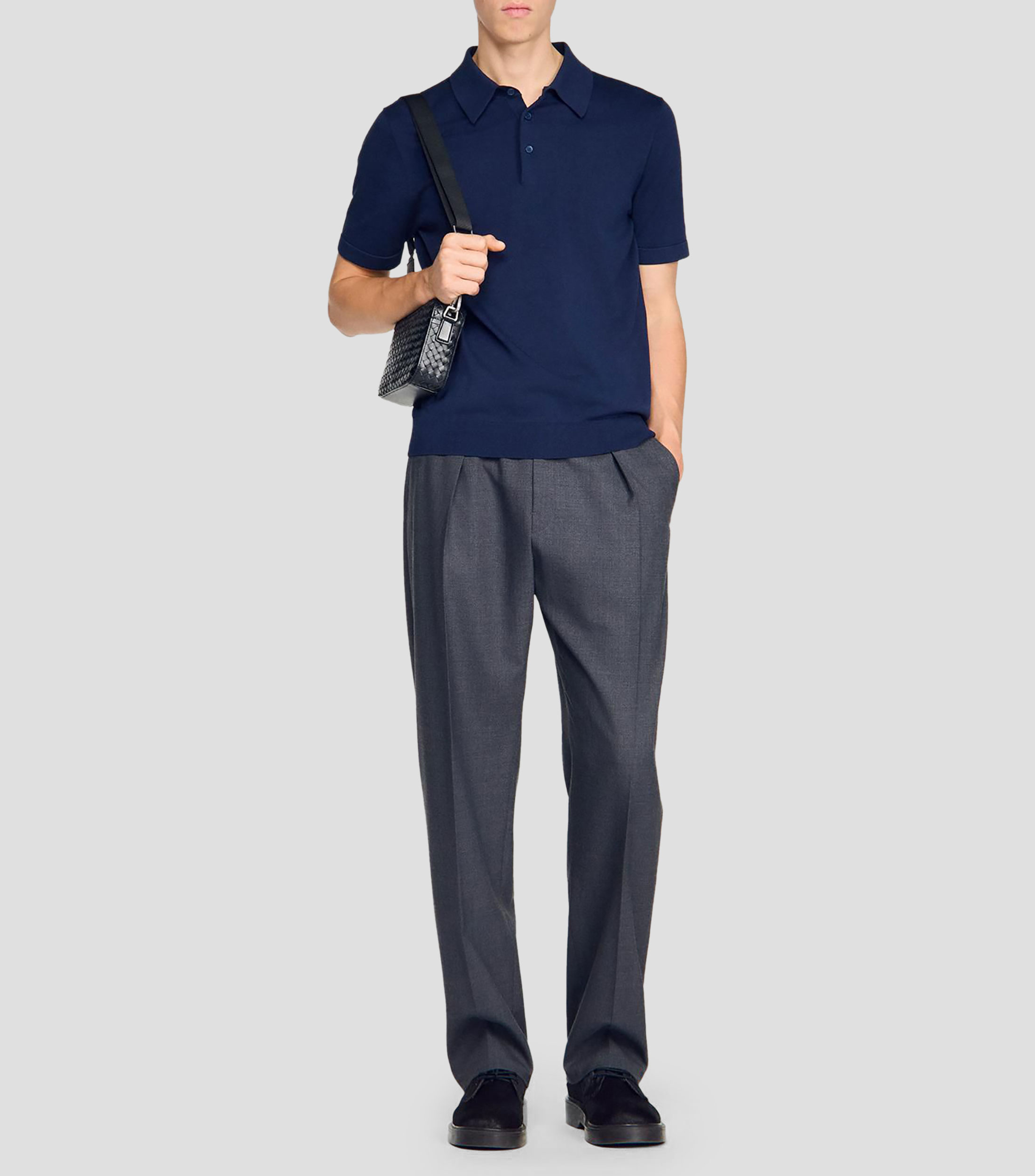 Playera tipo polo manga corta lisa Hombre